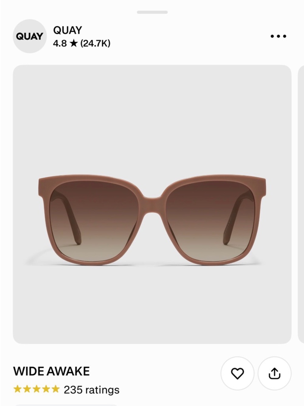 Quay Australia Wide Awake Sunglasses in Brown Gradient